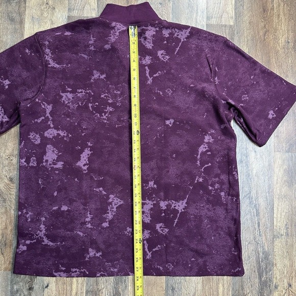NWT Under Armour Journey Terry 1/4 Zip Men’s‎ Large Purple Maroon Tie Dye $85 - Picture 8 of 9